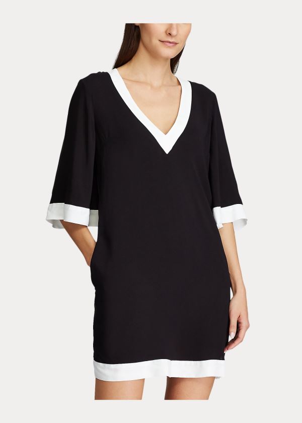 Túnica Ralph Lauren Mujer Negros - Two-Tone Tunic - YRECK1486